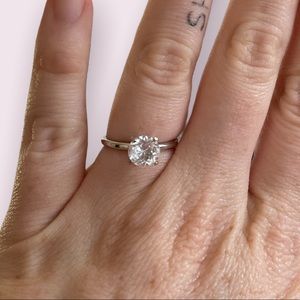 Sterling silver ring with glass stone